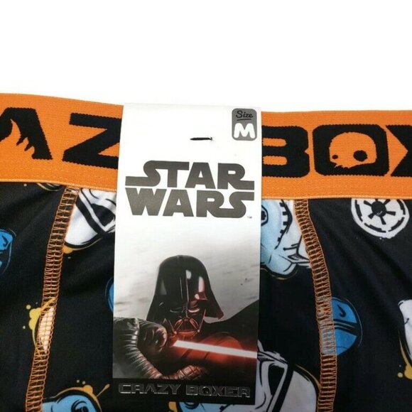 Disney Star Wars Storm Troopers Boxer Briefs Crazy Boxer Black Mens Size M - Picture 2 of 4